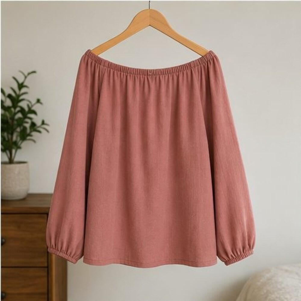 Rose Off Shoulder Balloon Top
